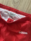 Vintage 80s Adidas Nylon Red Track Soccer Pants Size L Trefoil