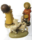 Anri Wood Carved Shepherd Children Lambs -3 Juan Ferrandiz Figures Made In Italy