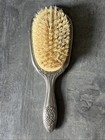 Vintage Vanity Hair Brush Silver Plated Ornate Floral Filigree 8 x2 5   heavy