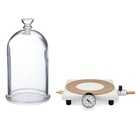 Bell Jar With Vacuum Plate  0 7 Gal  With Vacuum Gauge   Bleed Valve Regulator