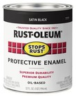 1 Qt Rust-oleum Brands 7777502 Black Stops Rust Protective Enamel  Satin Pack Of