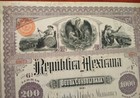 Mexico 1885 Republica Mexicana Columbus 1000 Pesos Dollars Bond Loan Share Stock
