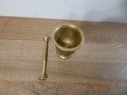 Antique Solid Brass Mortar And Pestle Heavy 4 Lbs Pharmacy Apothecary