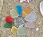 Genuine Surf Tumbled Sea Glass Mixed Colors Found In Pr  J13