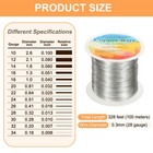 Artistic Wire 328ft 28 Gauge Copper Craft Wrapping Wire  Bright Silver
