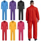 Us Men Coveralls With Pockets Turn-down Rompers Coverall Worker Jumpsuit Casual