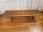 Mid-century Modern Danish Modern Style Mcm Slat Bench Coffee Table European 5 Ft