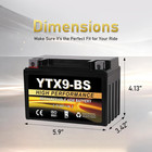 Ytx9-bs 12v 9ah Agm Sealed Motorcycle Battery  Maintenance-free  Compatible With