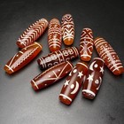 10pcs Tibetan Old Agate Dzi  multiple Patterns  Bead Amulet Pendant 41mm M0417