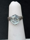 Art Deco 925 Sterling Silver And Blue Crystal Baby  Ring Size 3 25