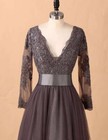 Mother Of The Bride Dress For Wedding Long Sleeve V Neck Chiffon Floor Length