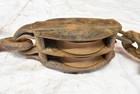 Antique Vintage 2 Sheave Rope Snatch Block   Tackle Pulley Steel For 3 4  Rope