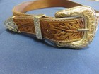 Mariposa Saddlery Womens Leather Cowhide Brown Leather Western Belt Size 34