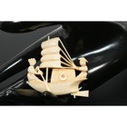 Vintage Carved Celluloid Asian Boat Scene Brooch Mid Century Figural
