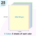 Colored Card Stock 5 Colors 65lb 8 5 X 11 Pastel Construction Assorted Colors   