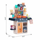 Kids Kitchen Cookware Play Set W 42 Pcs Pretend Cooking Accessories  music light