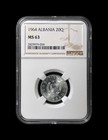 Albania  1964  20 Qindarka - Ngc Ms63 - National Arms  Eagle
