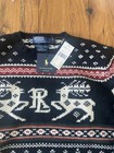 Vintage Polo Ralph Lauren Reindeer Hand Knit Lambs Wool Sweater Size Large 