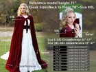 Velvet Hooded Cloak Gothic Vampire Wicca Robe Medieval Larp Cape Cosplay