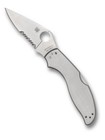 Spyderco Uptern Folding Knife C261ps Combo Edge Blade Stainless Steel Handle