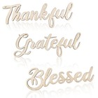 3 Pcs Thankful Grateful Blessed Wall Signs Thankful Grateful Wood-thankful
