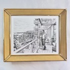 24k Gold Plated Pearl Beads Photo Frame Velvet Backing Vintage 8 x10  Wall table