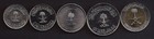 Saudi Arabia 5-100 Halala 1977-2010 5 Pc Coin Set Km 54-72 Uncirculated