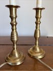 Vintage Pair Heavy Solid Brass Candlesticks   Home And Living Decor Excellent  