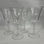 Set Of 4 Vintage Cambridge Caprice Wine Glasses water Goblets Clear 7 5 8 t