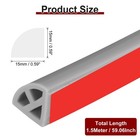 59 Inch Flexible Quarter Round Molding  Bendable Peel And Stick Trim  Gray