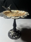 Rustic  Vintage Cast Iron Hummingbird Bird Bath