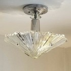 388b Vintage Antique Art Deco Ceiling Light Lamp Fixture Glass Shade Chandelier