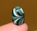 Antique Venetian Green Lampwork Mandrel Wound Italian Feather Bead African Trade