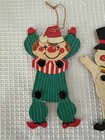 Vintage Paper Puppet Ornaments Elf Clown   Snowman Christmas Tree Japan