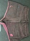 Blackheart High Rise Distressed Raw Hem Denim Cut Off Shorts Black pink 1