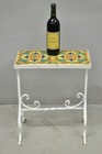 Antique Arts   Crafts Wrought Iron Side Table W  Catalina California Tile Top