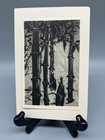 Watanabe Japanese Woodblock Print Notecard Bamboo  untitled  Gakusui Ide