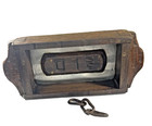 Antique Foundry Mold Flask    012    Pattern Wood   Steel Industrial Decor Steampunk
