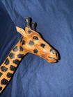 Late 20th Century  Hand Painted Leather Giraffe Statue  Tall 23 5 Inches Tall