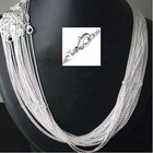 Wholesale 10pcs 925 Sterling Solid Silver Plt 1mm Snake Chain Necklace 16-30inch