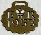 Brass Horse Medallion Vintage English Queen Elizabeth Ii Coronation 1953 Harness