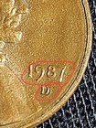 1987 D Penny Errors Struck Off Center  Ddo  Ddr  Gas Bubbles  Nice Coin 