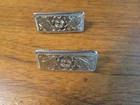 Sterling Silver Pair Of Engraved Western Concho Type Leather Decorations