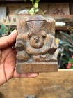 Ancient 1800 s Old Natural Wooden Hand Carved God Ganesha Rare Figure 4 X 3 