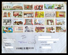 Bangladesh 2021 Regd Cvr Used To India With 52 Stamps  3 M s Error Cancellation
