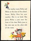 Ruth E  Newton Single Page From Children s Book - Kittens Off To School C1930 s