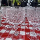 12 Villeroy   Boch Miss Desiree  pressed  Water Goblet Glasses 6 1 2  H 