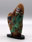 Chad Quandelacy Turquoise Zuni Corn Maiden Duo Fetish W mosaic