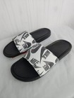 15 Men s Nike Benassi Jdi Print Slides Black White 631261-036 All Logo
