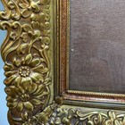 Antique Ornate Brass W gold Tone  Picture Frame  Flowers   Vines 11   x13   x2    W gl